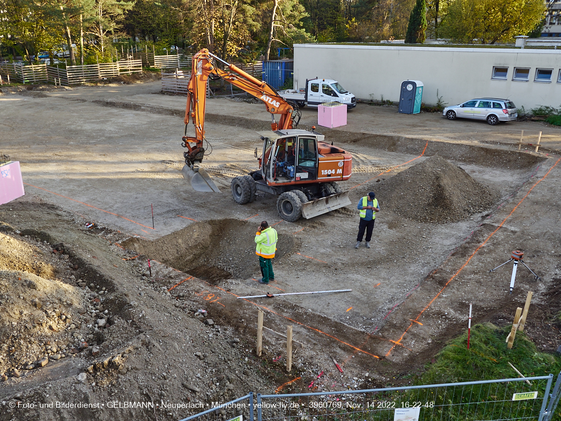 14.11.2022 - Baustelle an der Quiddestraße Haus für Kinder in Neuperlach